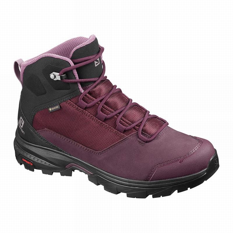 Salomon OUTWARD GORE-TEX Botas De Montaña Mujer - Burdeos / Negras - Colombia (90873-UDGL)